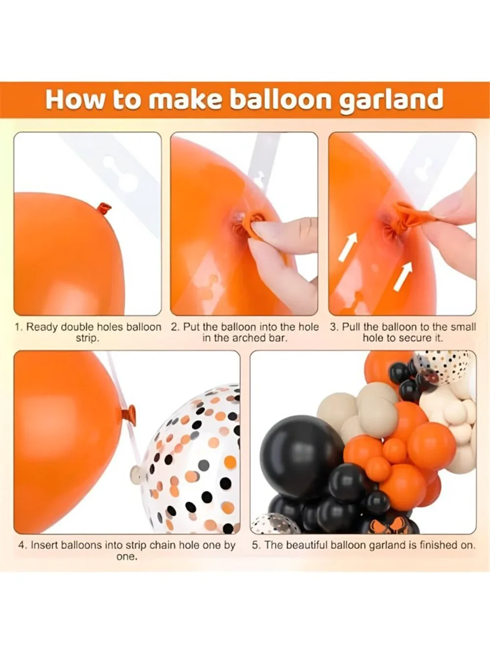 153pcs Burnt Orange Black Halloween Balloon Garland Arch Kit